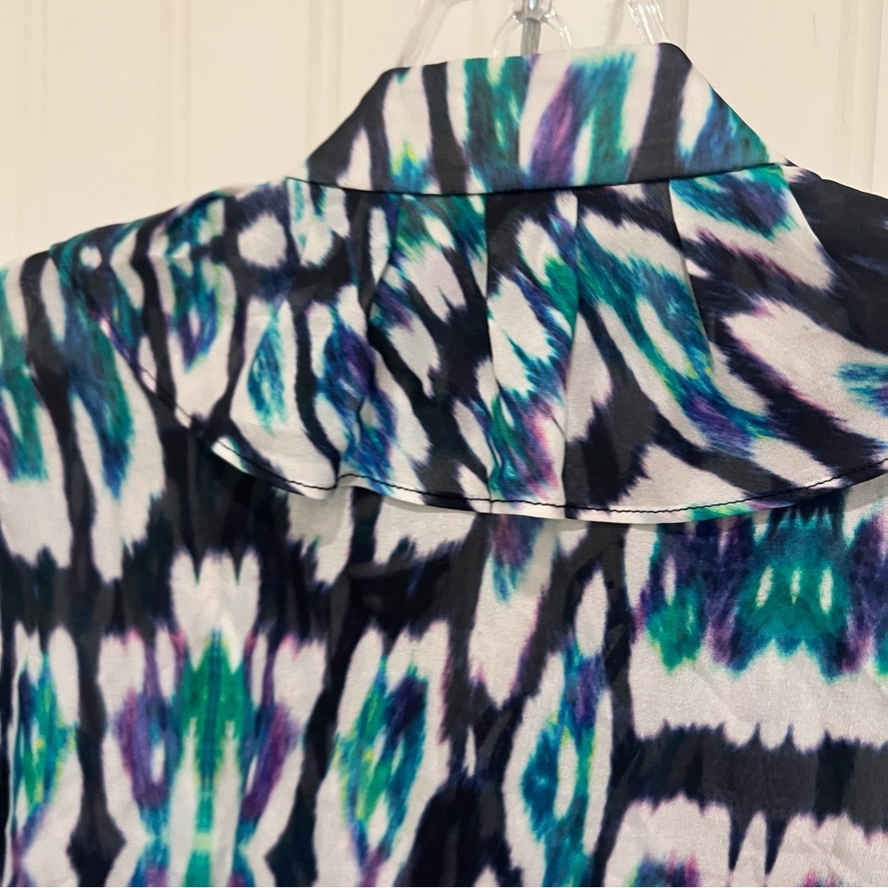 Roberto Cavalli 44 Multicolor Patterned Blouse wi… - image 6